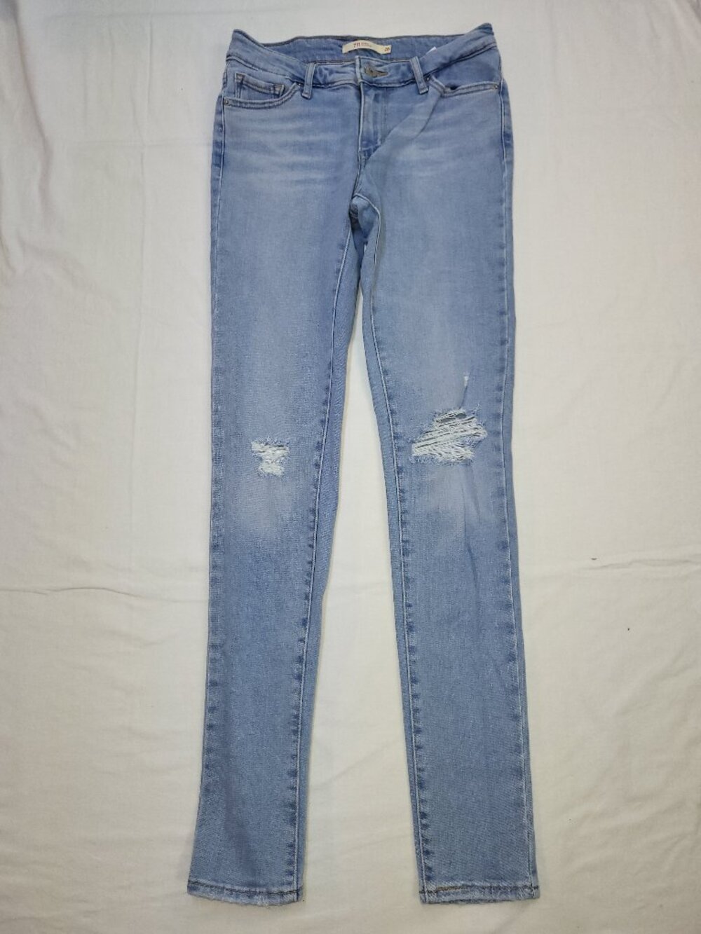 Levi's 711 Skinny Distressed Light Wash Jeans Size 26